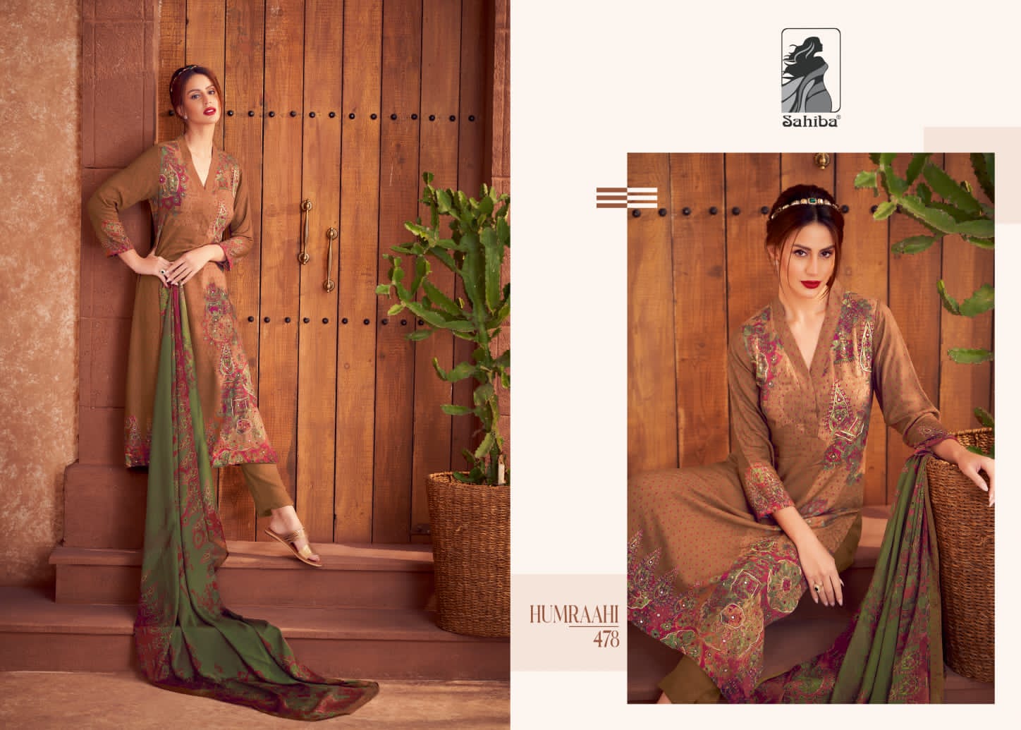 Humraahi By Sahiba Kurti Bottom With Dupatta Dress Material 